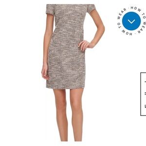 Calvin Klein Elegant Tweed Dress size 12 Wedding Guest Classic Chic Capsule